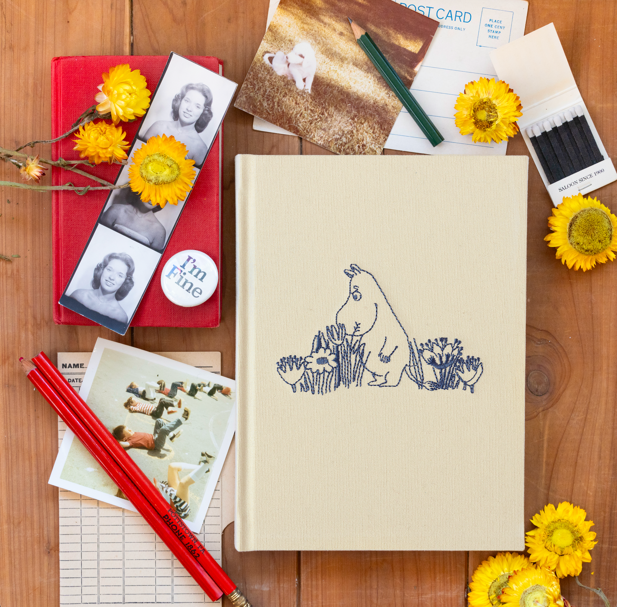 3P4 x Moomin® - Moomintroll Garden Embroidered Journal-zoom-5