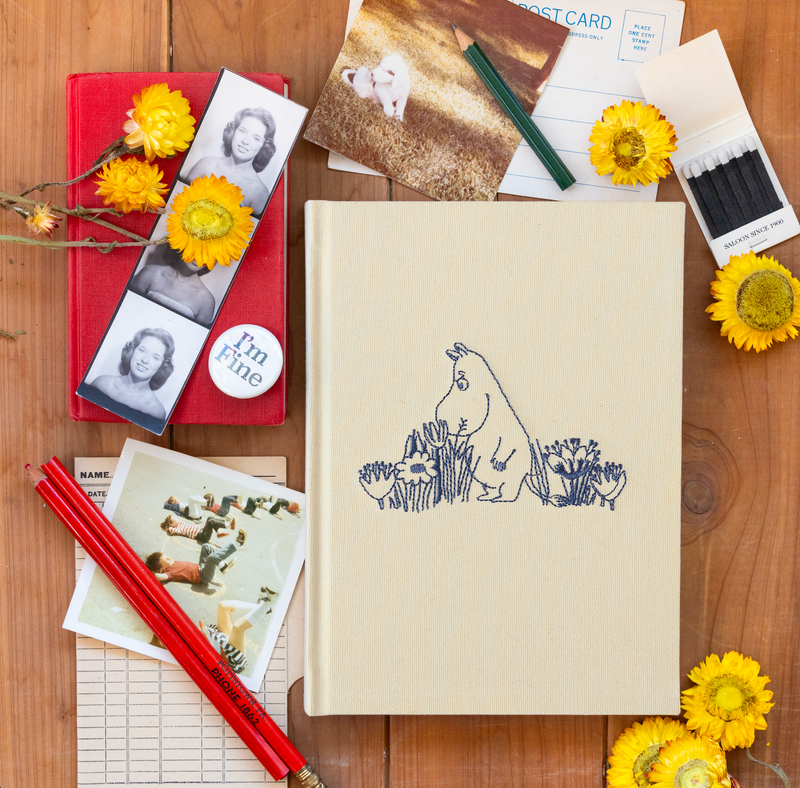 3P4 x Moomin® - Moomintroll Garden Embroidered Journal-zoom-
