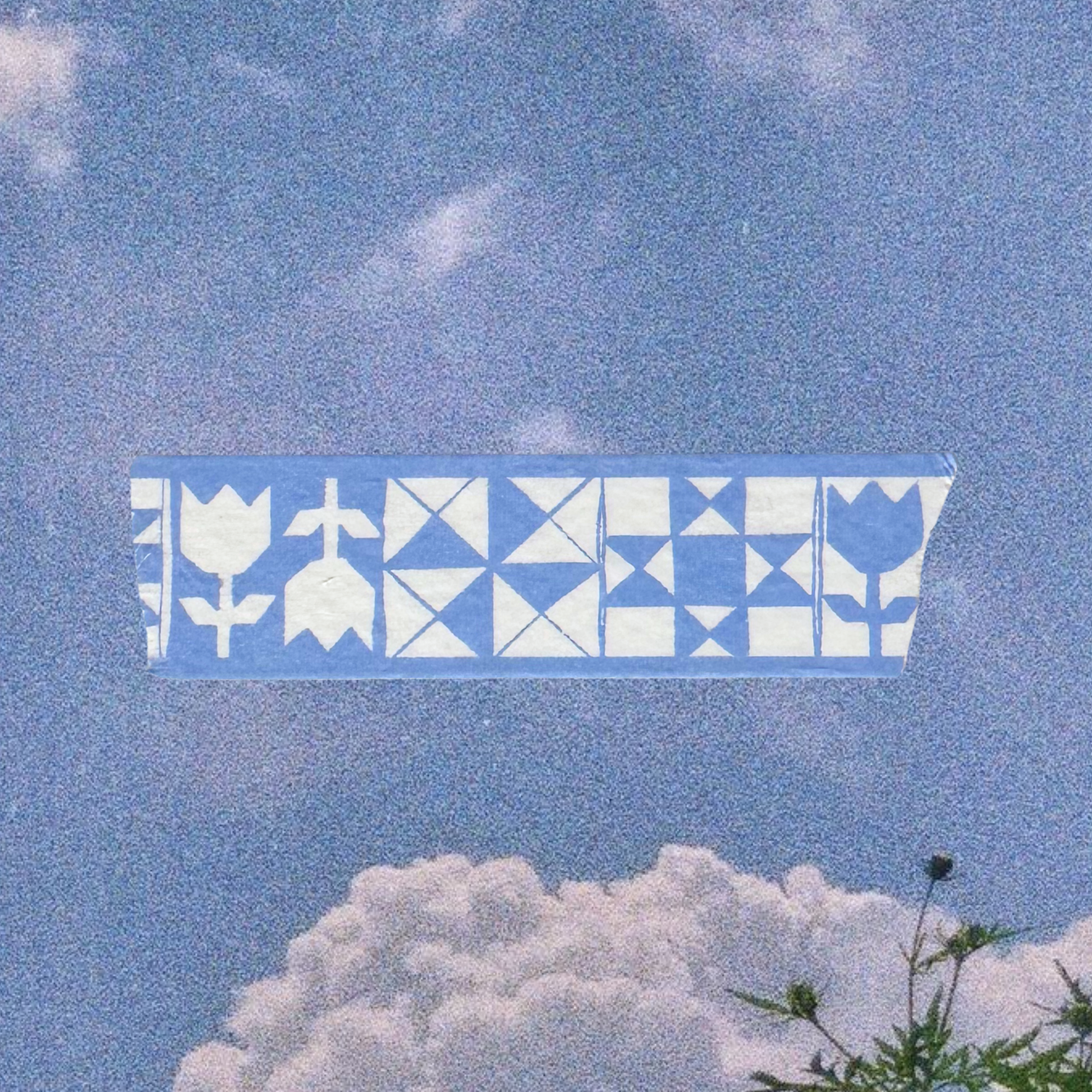 Light Blue Quilt Washi Tape-1