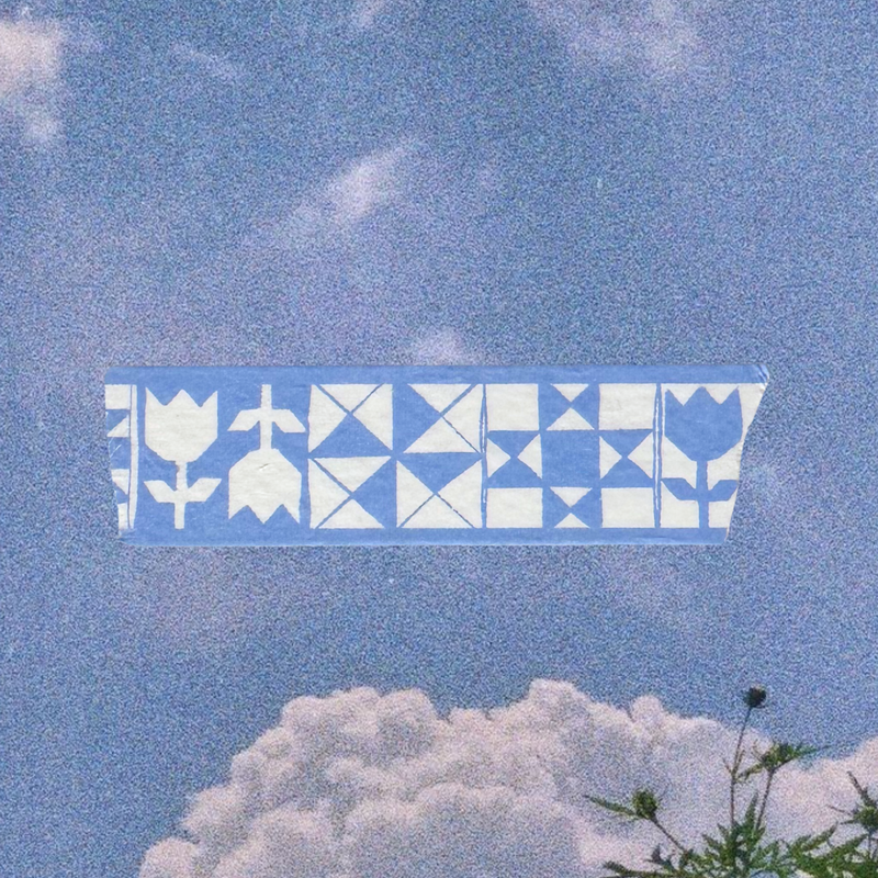 Light Blue Quilt Washi Tape-zoom-