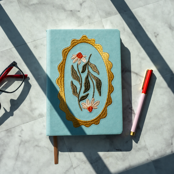 Daisy Frame Embroidered Notebook-zoom-2