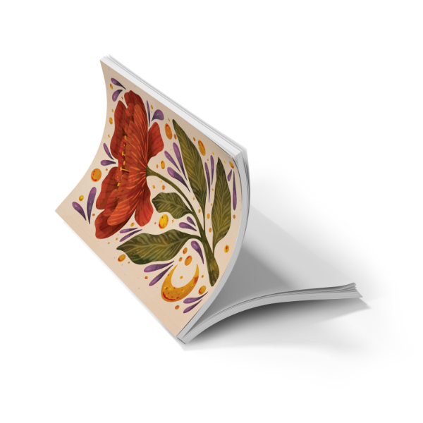 Burgundy Bloom Classic Layflat Notebook-5