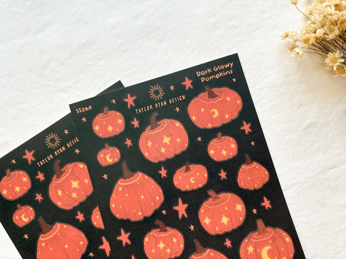 Dark Glowy Pumpkins Sticker Sheet-2