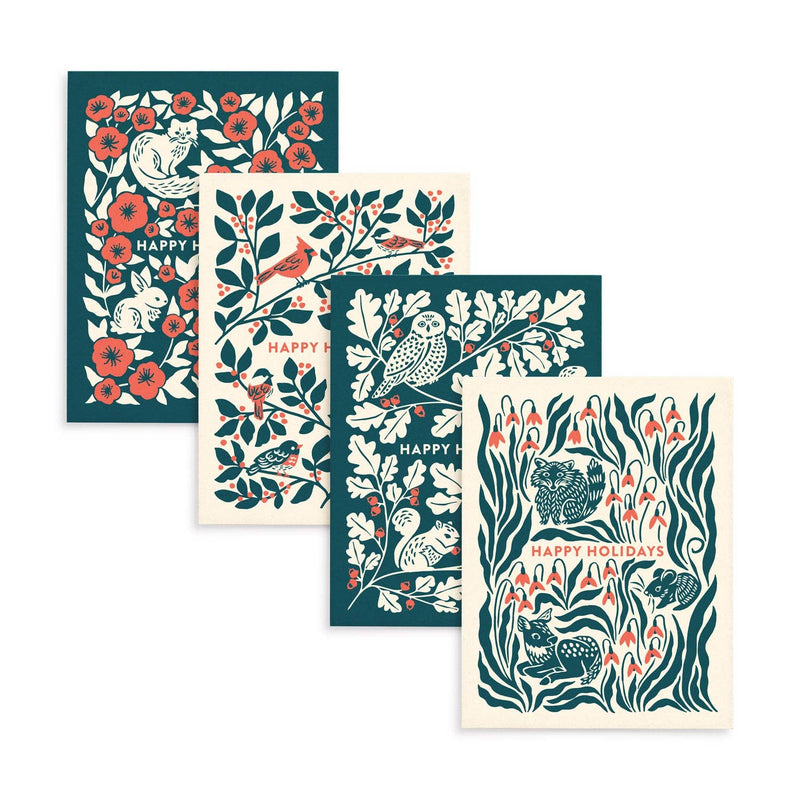 Woodland Animal Christmas Greeting Card Set: Boxed Set of 8-zoom-