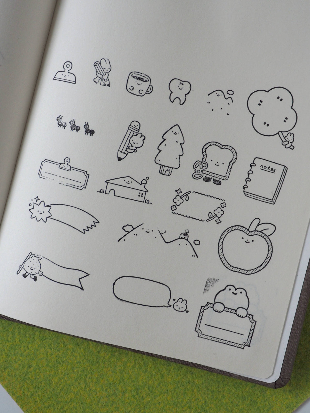 Bunny Pencil Rubber Stamp-zoom-4