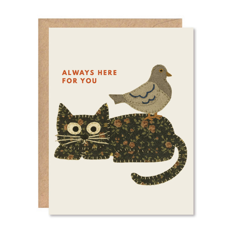 Greeting Card - "Always Here" Cat & Bird-zoom-
