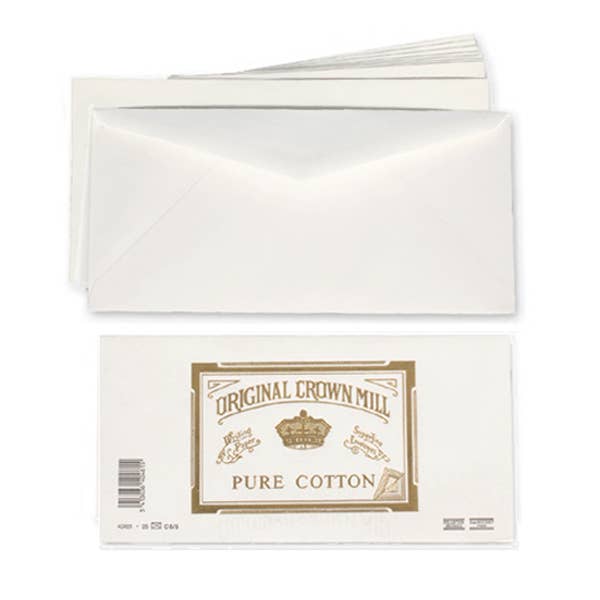 Original Crown Mill Pure Cotton Envelopes 25Pk-zoom-
