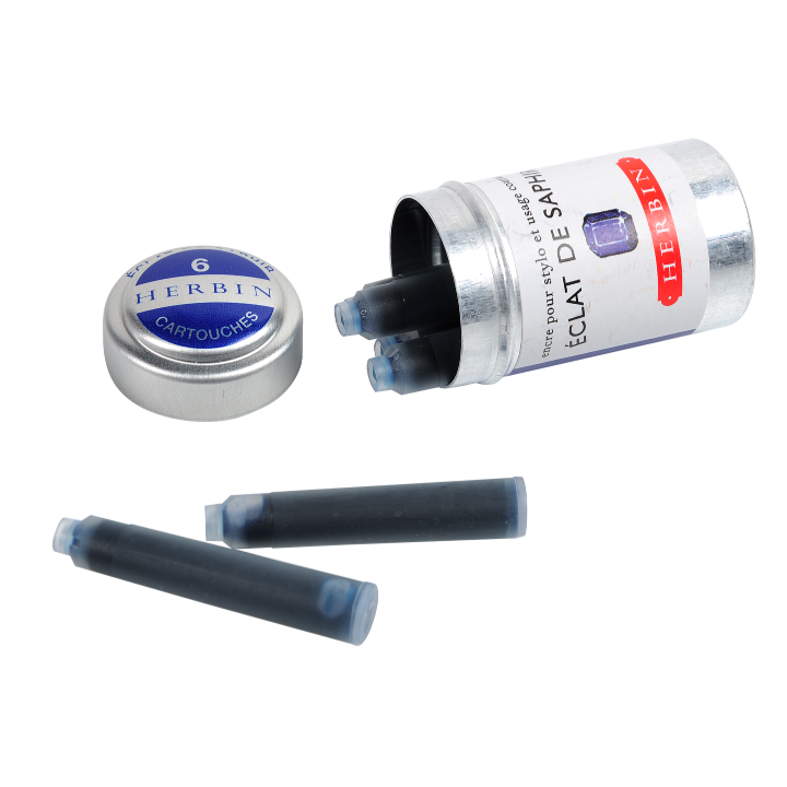 Herbin Fountain Pen Ink Cartridges - Tin of 6-zoom-1