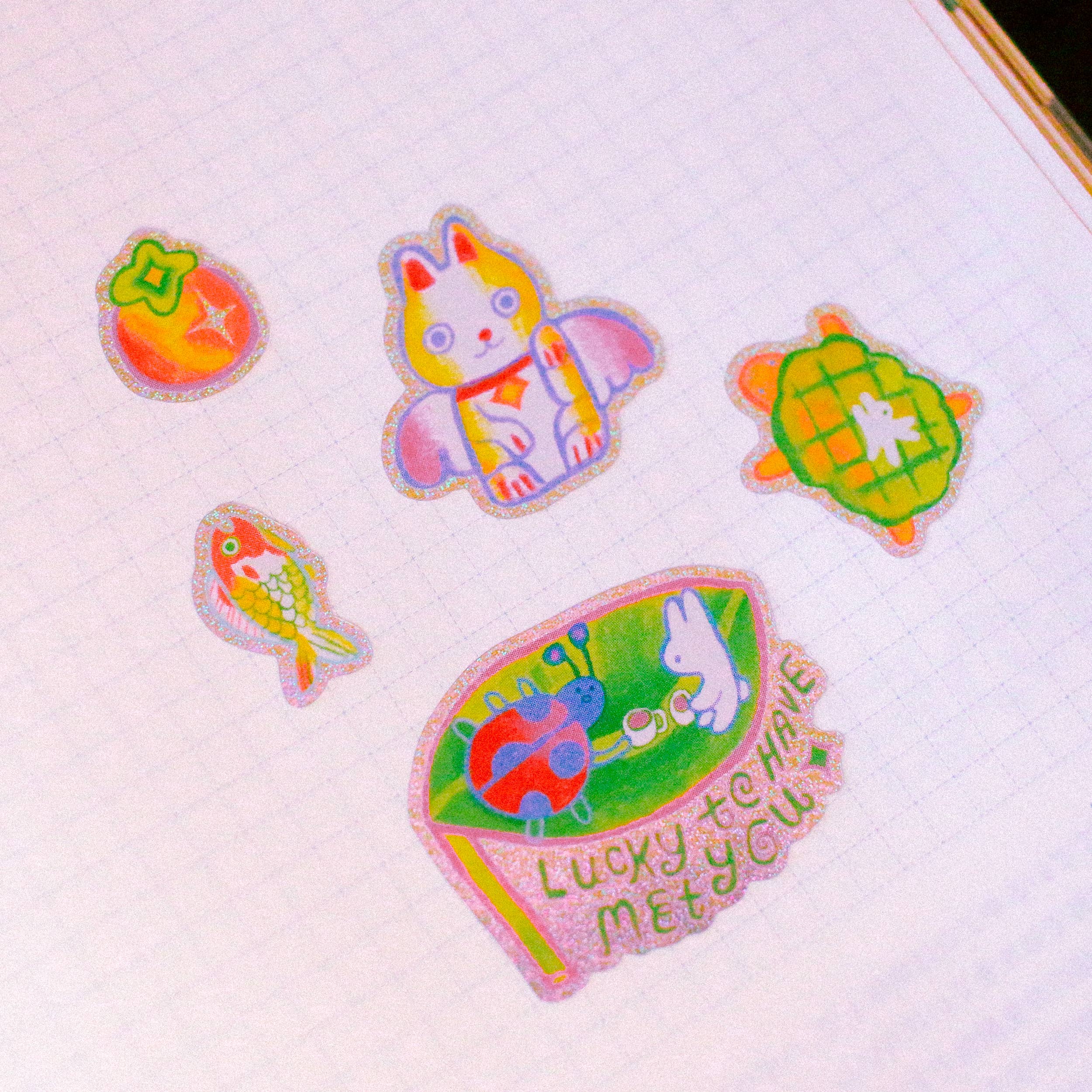 'Good Fortune' A6 Glitter Sticker Sheet-zoom-3