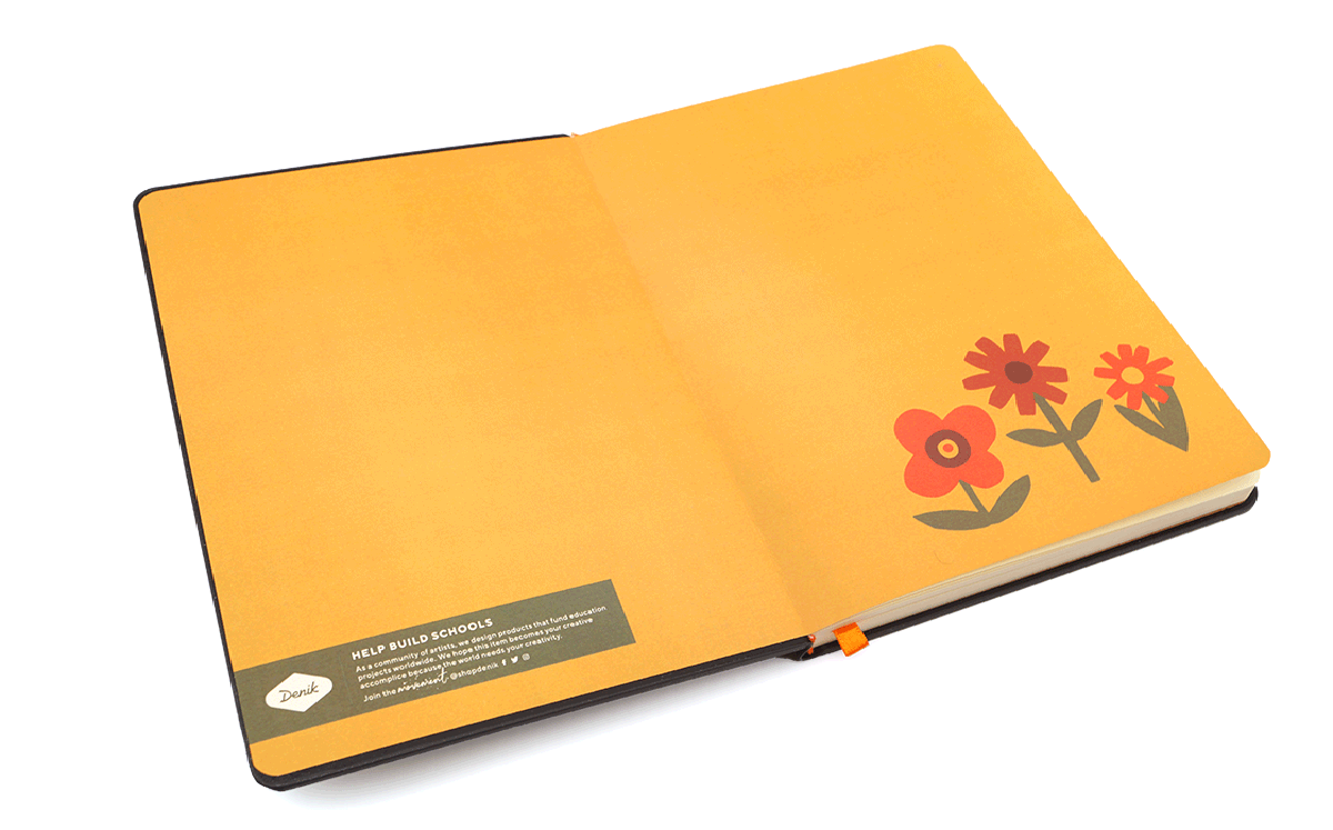 Chunky Flowers Embroidered Journal Notebook
