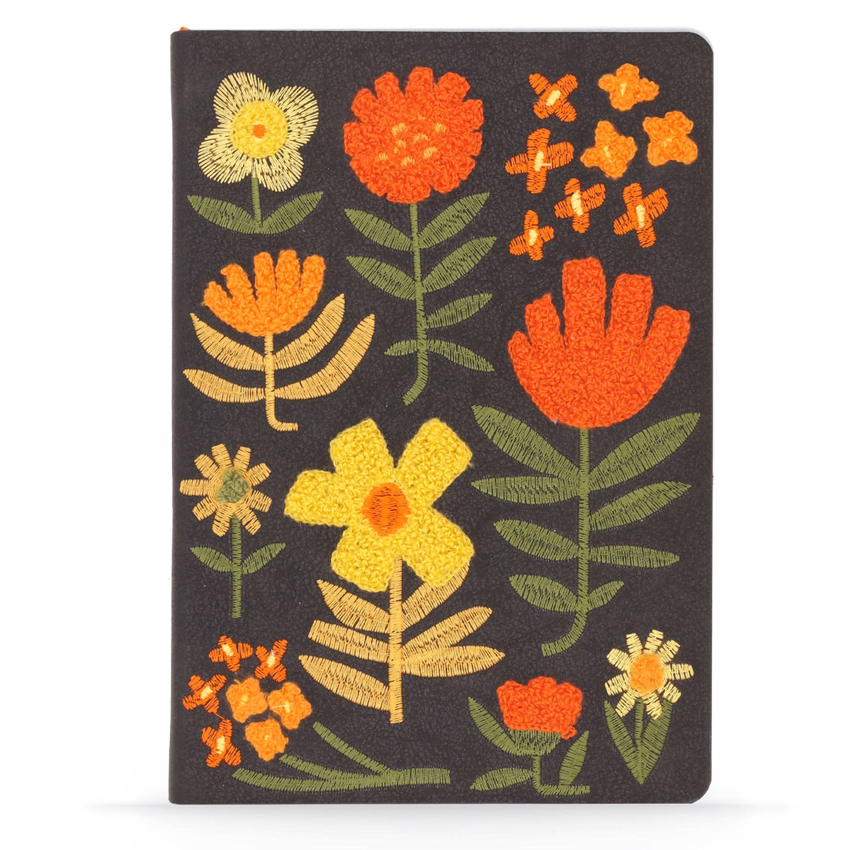 Chunky Flowers Embroidered Journal Notebook-1