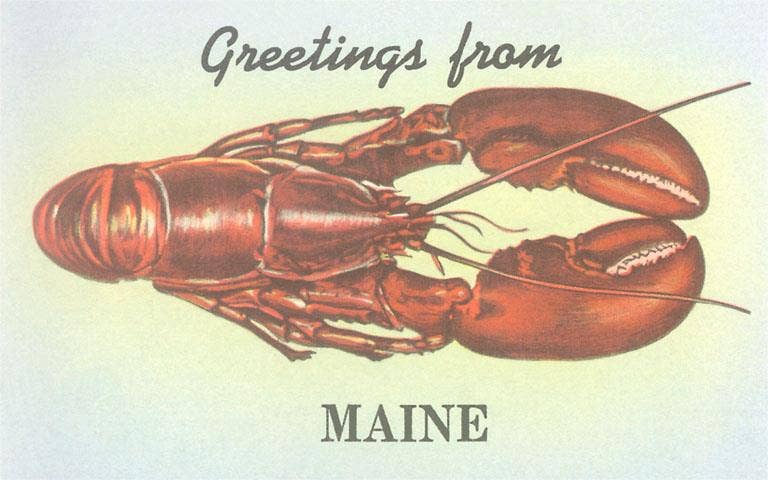 Greetings from Maine, Lobster Postcard-zoom-1