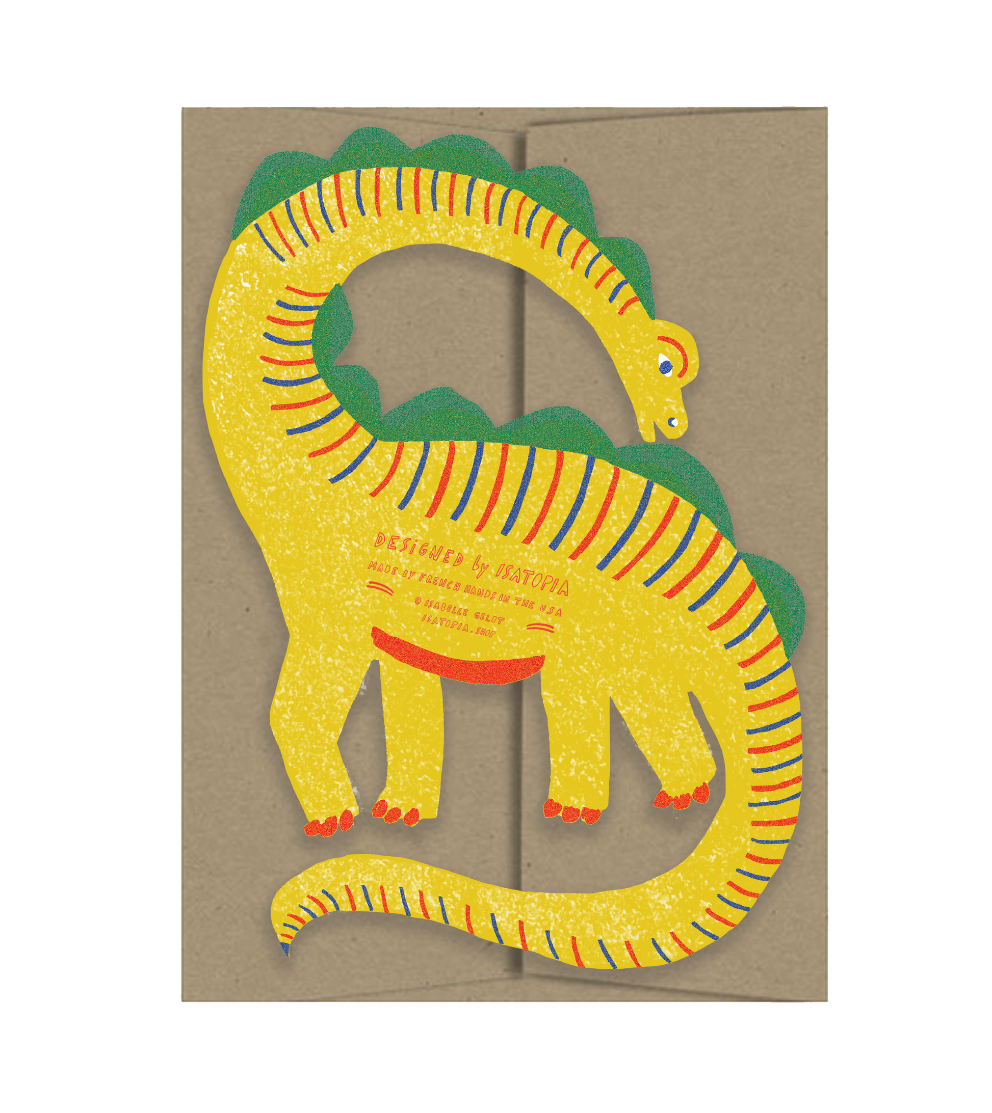 Yellow Dino  Playtime Collection - Die Cut Card-2