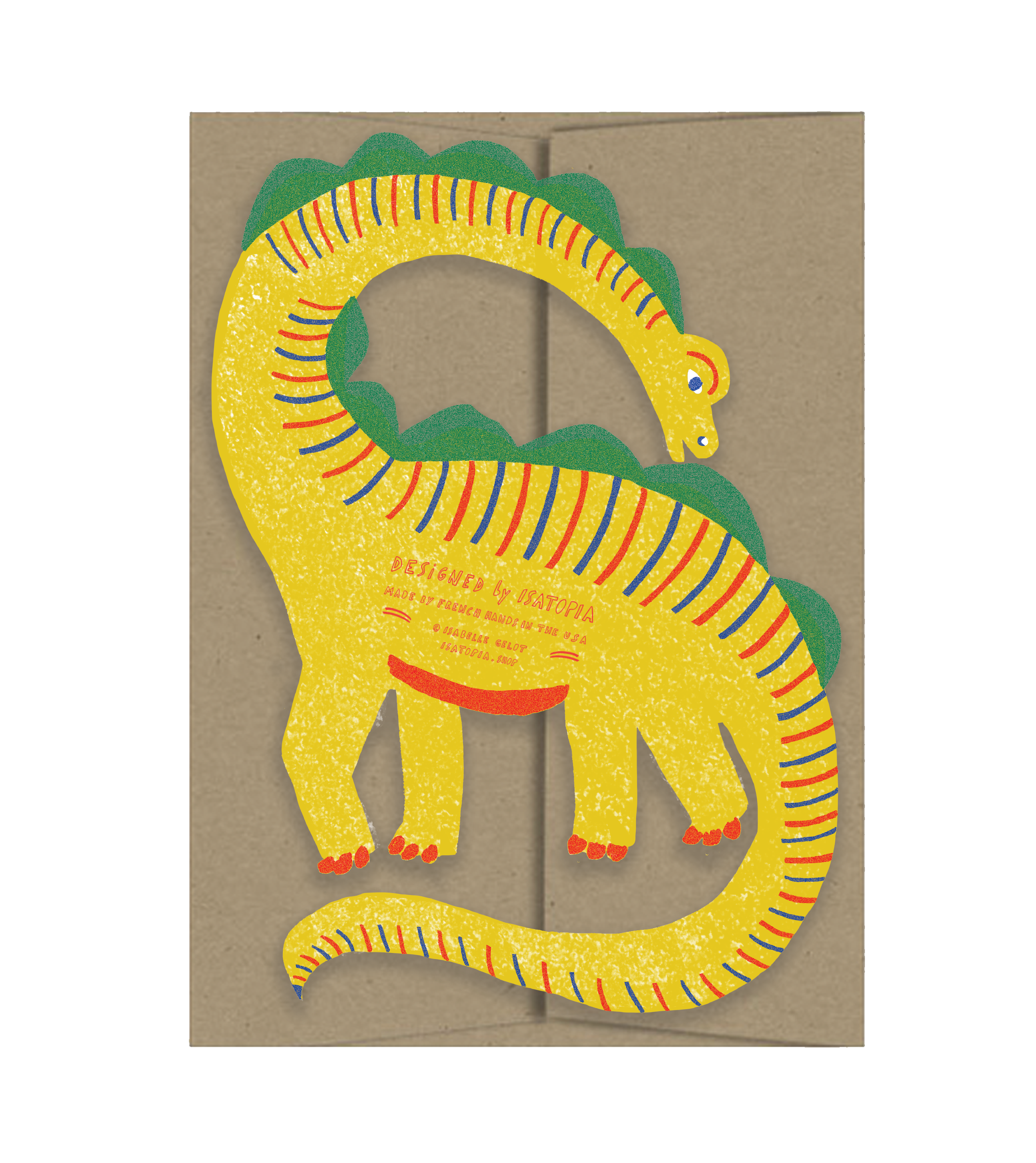 Yellow Dino  Playtime Collection - Die Cut Card