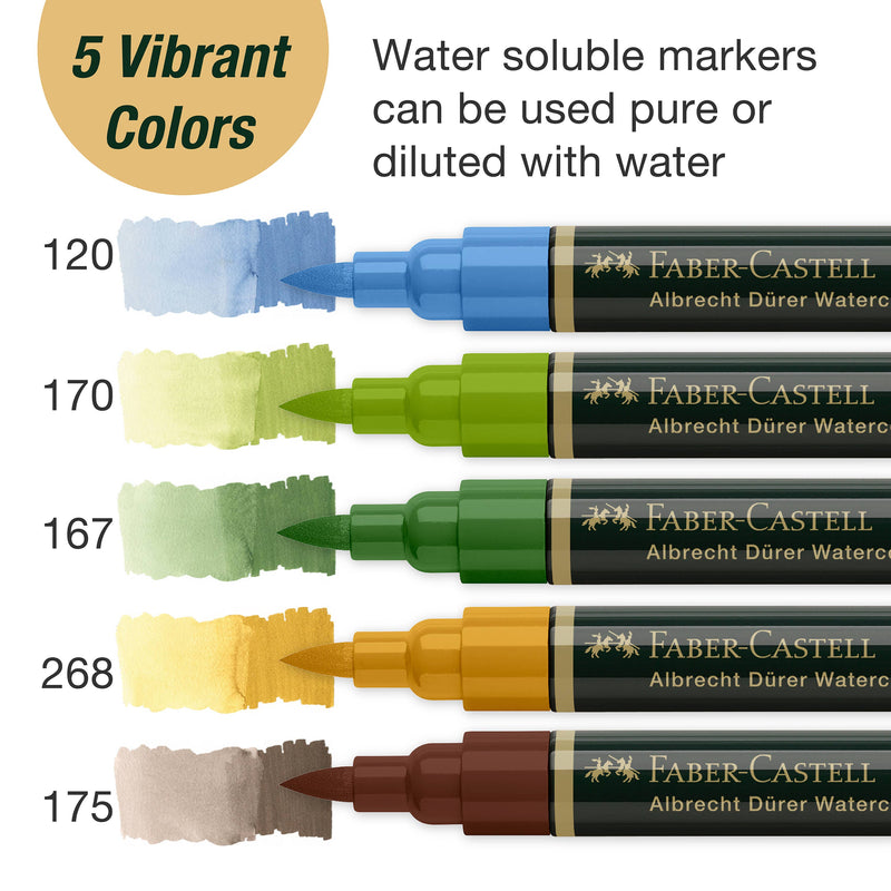 Albrecht Dürer Watercolor Markers, Plein Air - Wallet of 5-zoom-