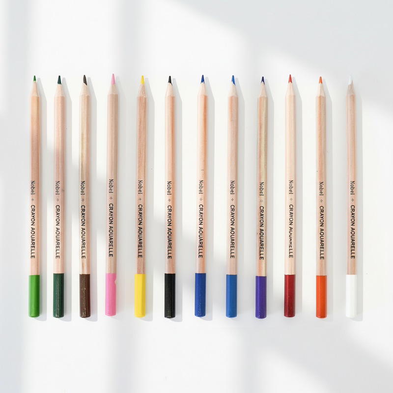 Reservoir Brush & Professional Grade Watercolor Pencils Set - 12 Colors-zoom-