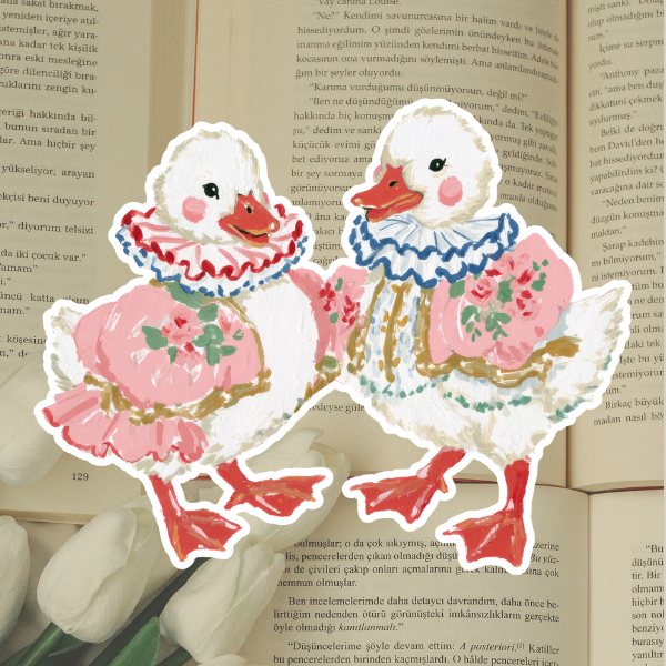 Circus Storybook Ducks Sticker