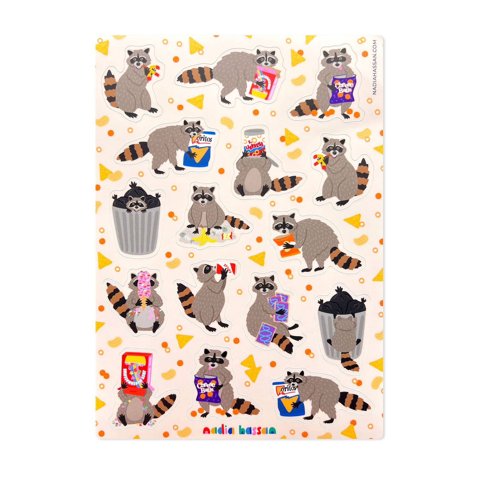 Snack Bandits Raccoons 5x7 Sticker Sheet-zoom-1