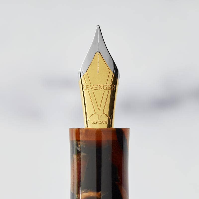 True Writer Classic Golden Dark Tortoise Fountain Pen - Fine Nib-zoom-6