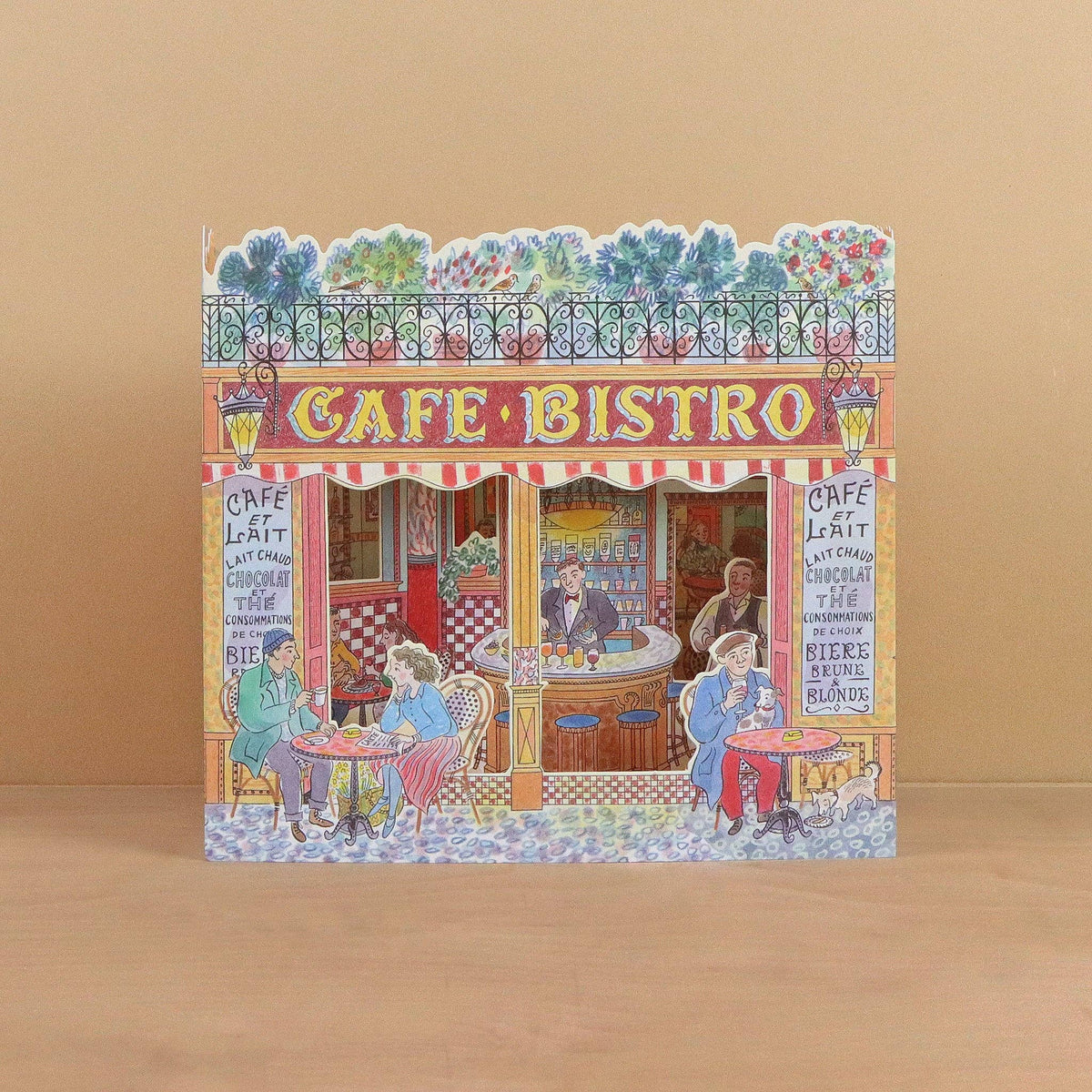Parisian Café 3D Die-Cut Greeting Card