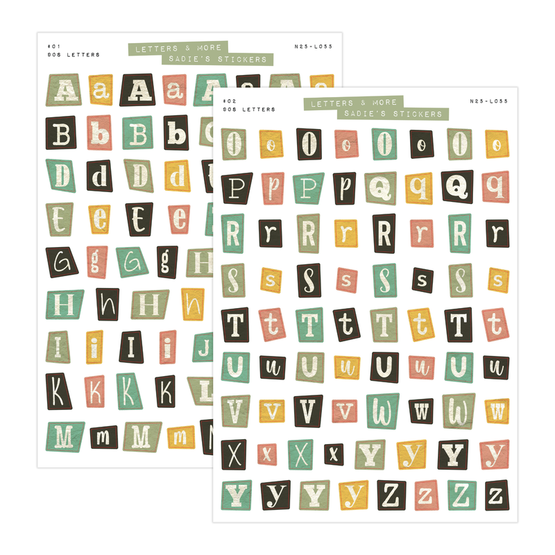 90s Letter Set • Letters & More Sticker Set-zoom-