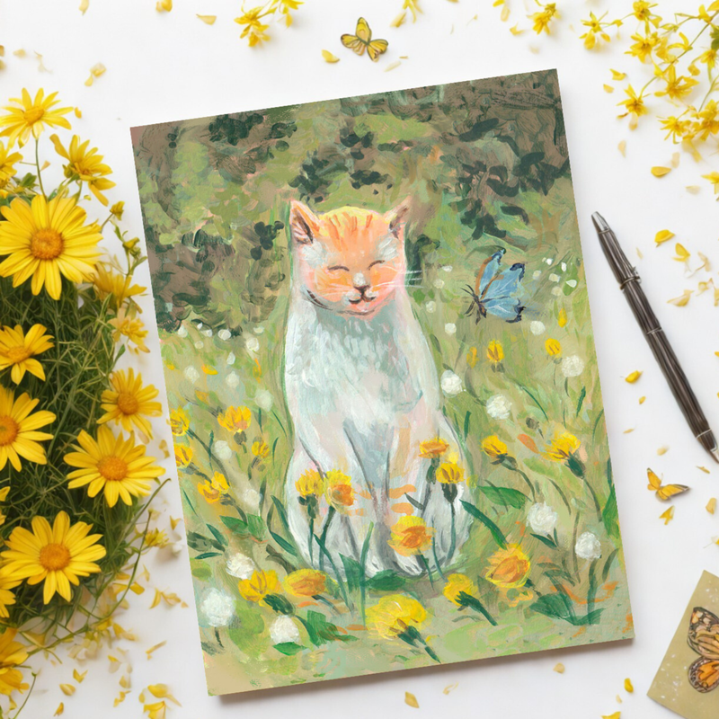 Dandelion Cat Card-zoom-