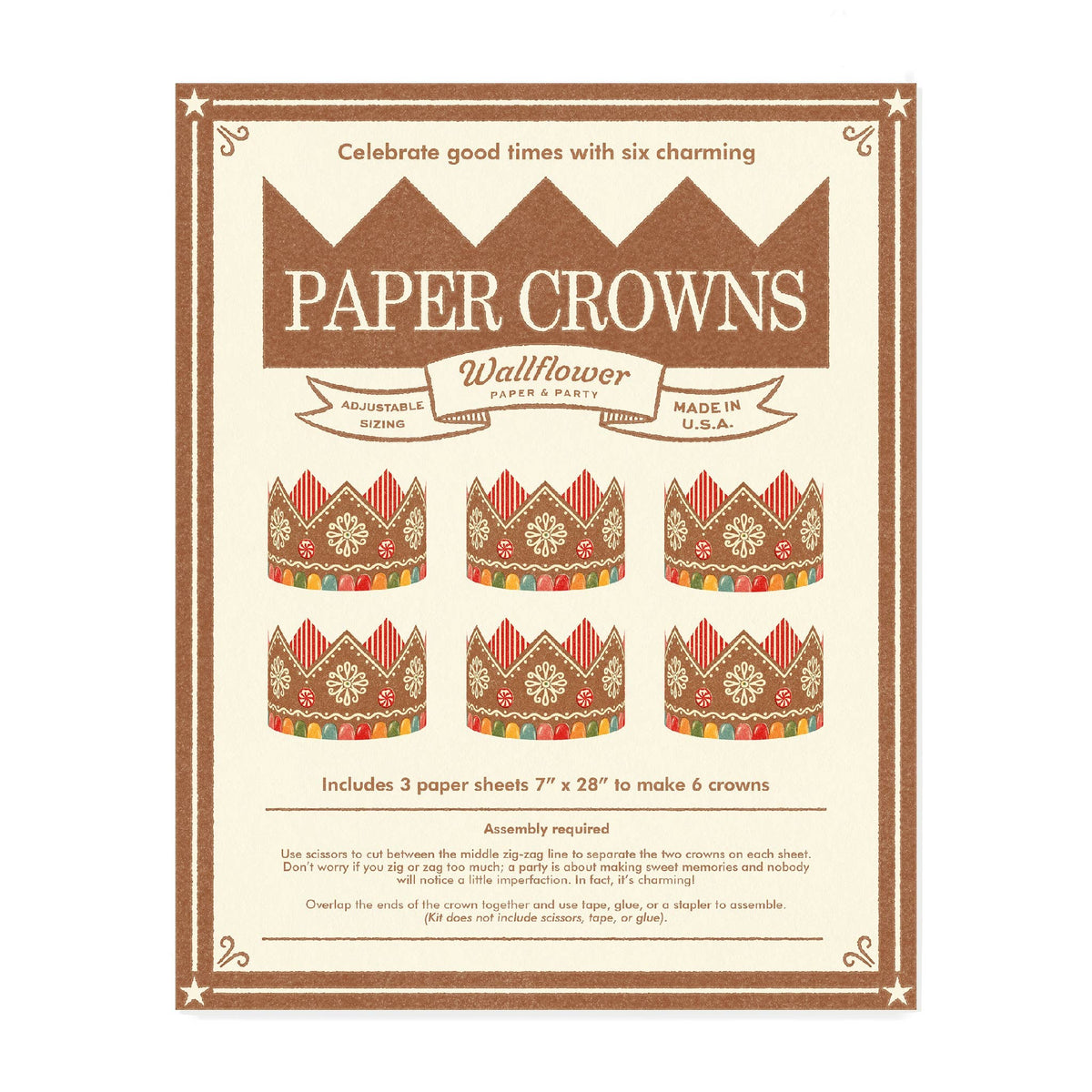 Gingerbread Paper Crowns-1