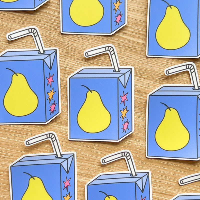 Pear Juice Box Sticker-zoom-