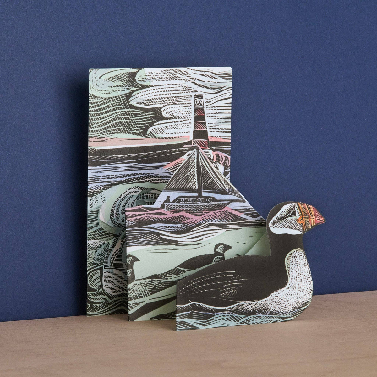 Puffins At Coquet Island 3D Die-Cut Greeting Card