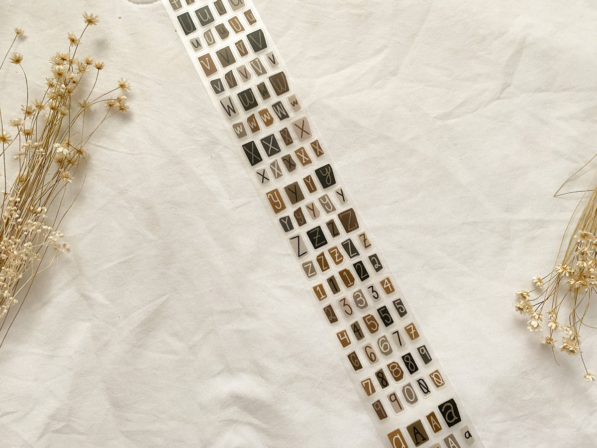 Neutral Letters & Numbers PET Tape-zoom-4