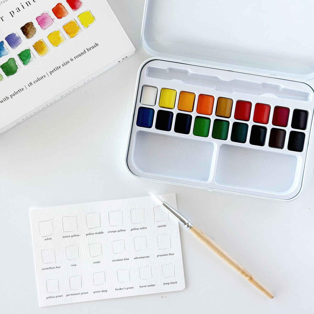Watercolor Paint Set 18 colors (with brush)-zoom-2