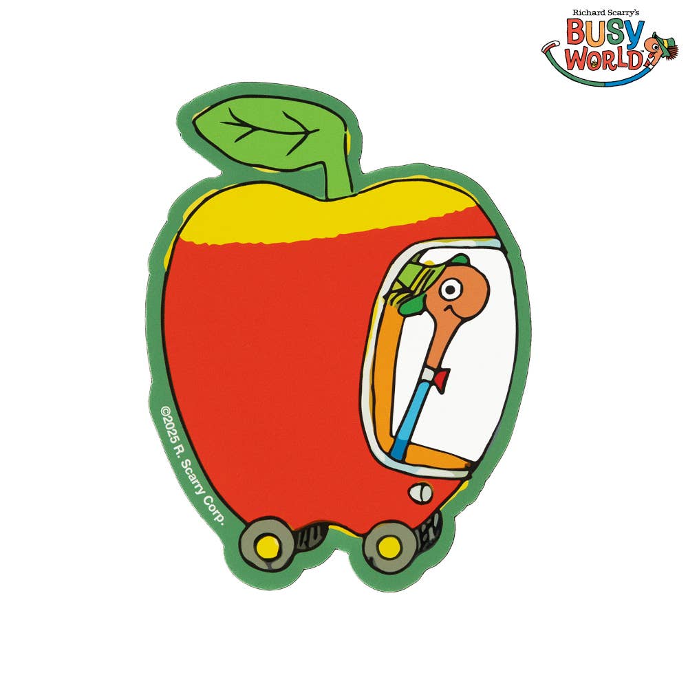 3P4 x Richard Scarry® - Apple Car Sticker-zoom-1