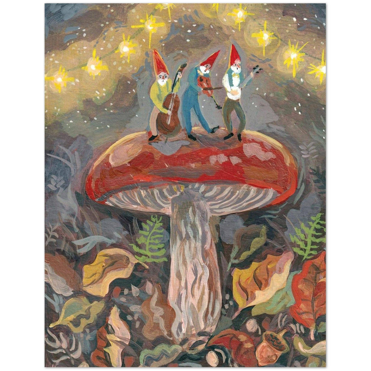 Mushroom Band Greeting Card-zoom-1