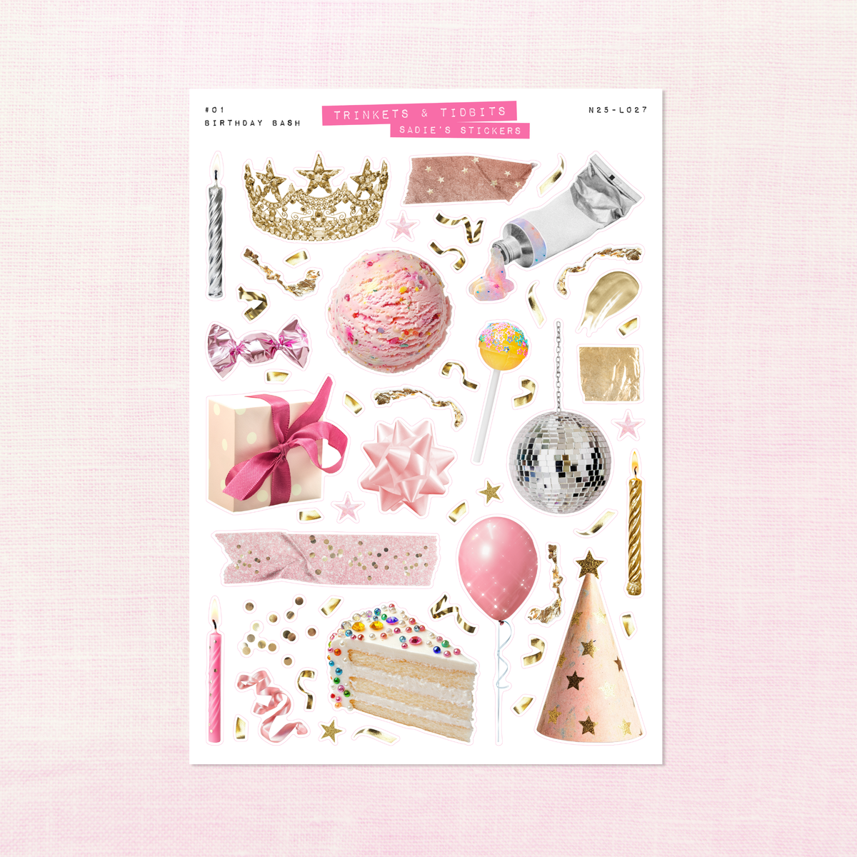 Birthday Bash • Trinkets & Tidbits Deco Sticker Sheet-zoom-1