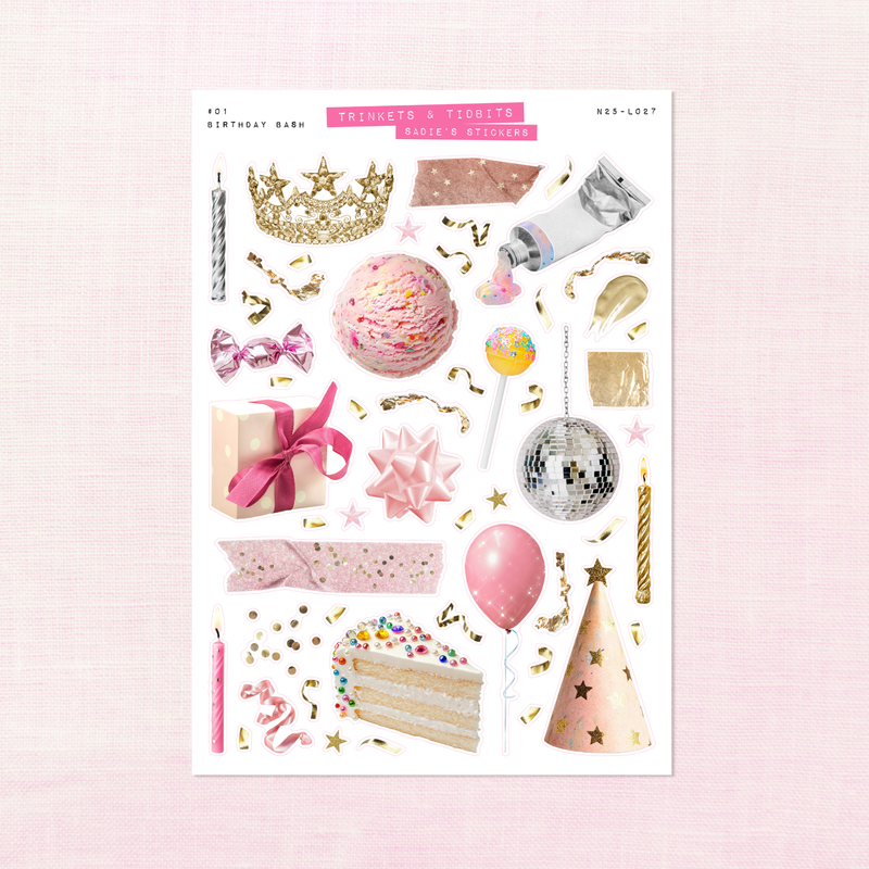 Birthday Bash • Trinkets & Tidbits Deco Sticker Sheet-zoom-