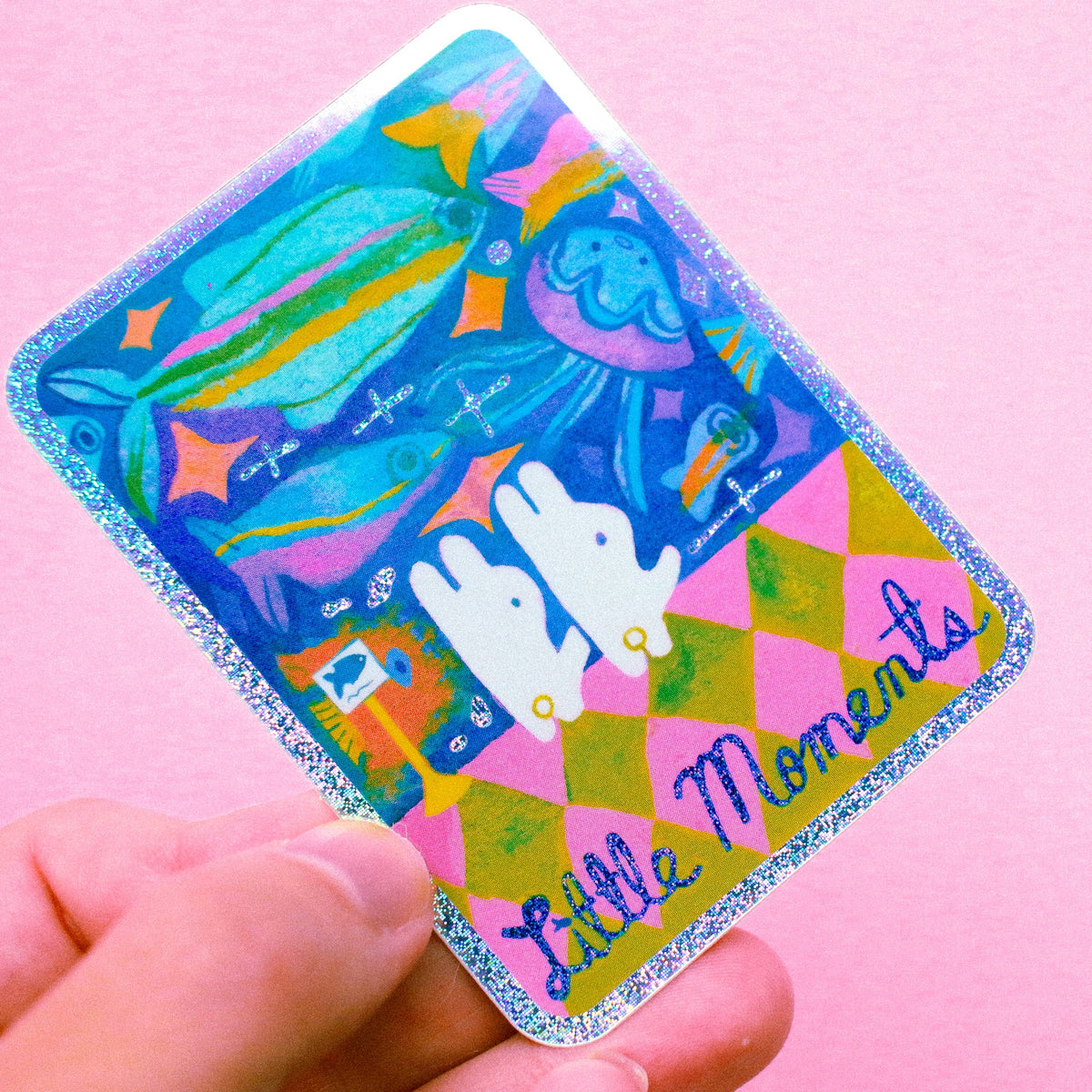'Little Moments' Glitter Vinyl Sticker-2