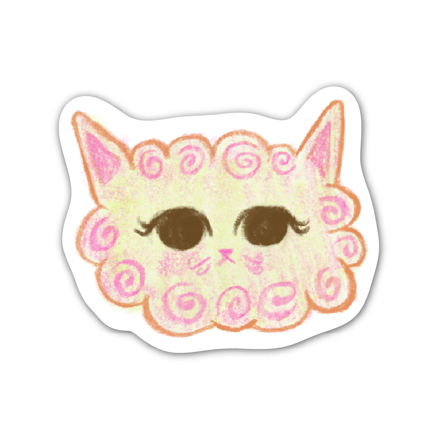 WHITE CAT! Sticker