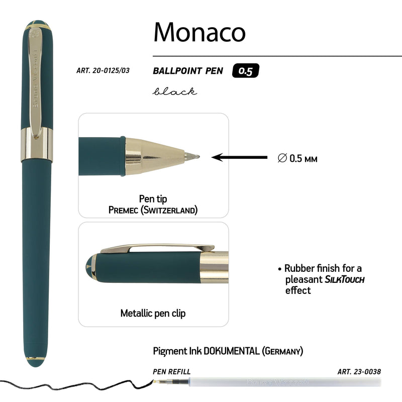 Monaco Collection Forest Green Ballpoint Pen-zoom-