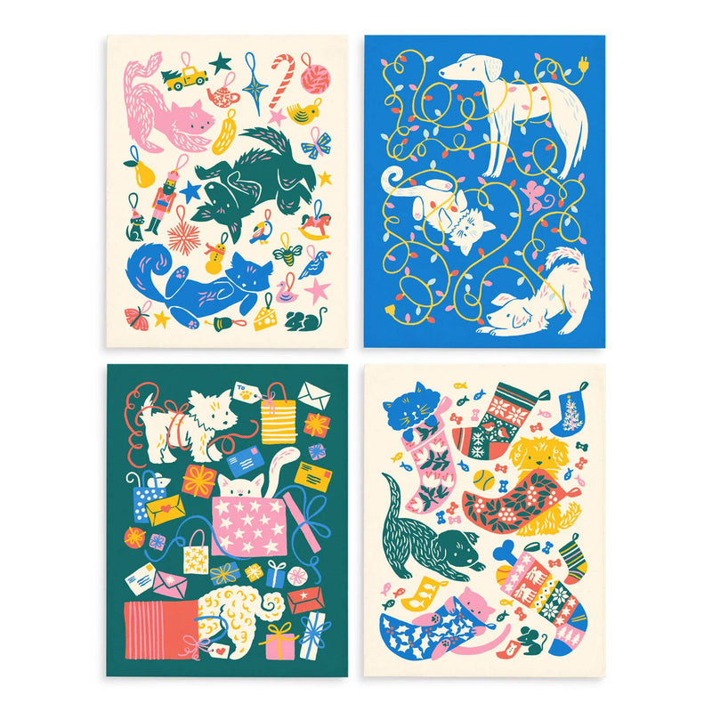 Merry Pets Christmas Greeting Card Set: Boxed Set of 8-zoom-