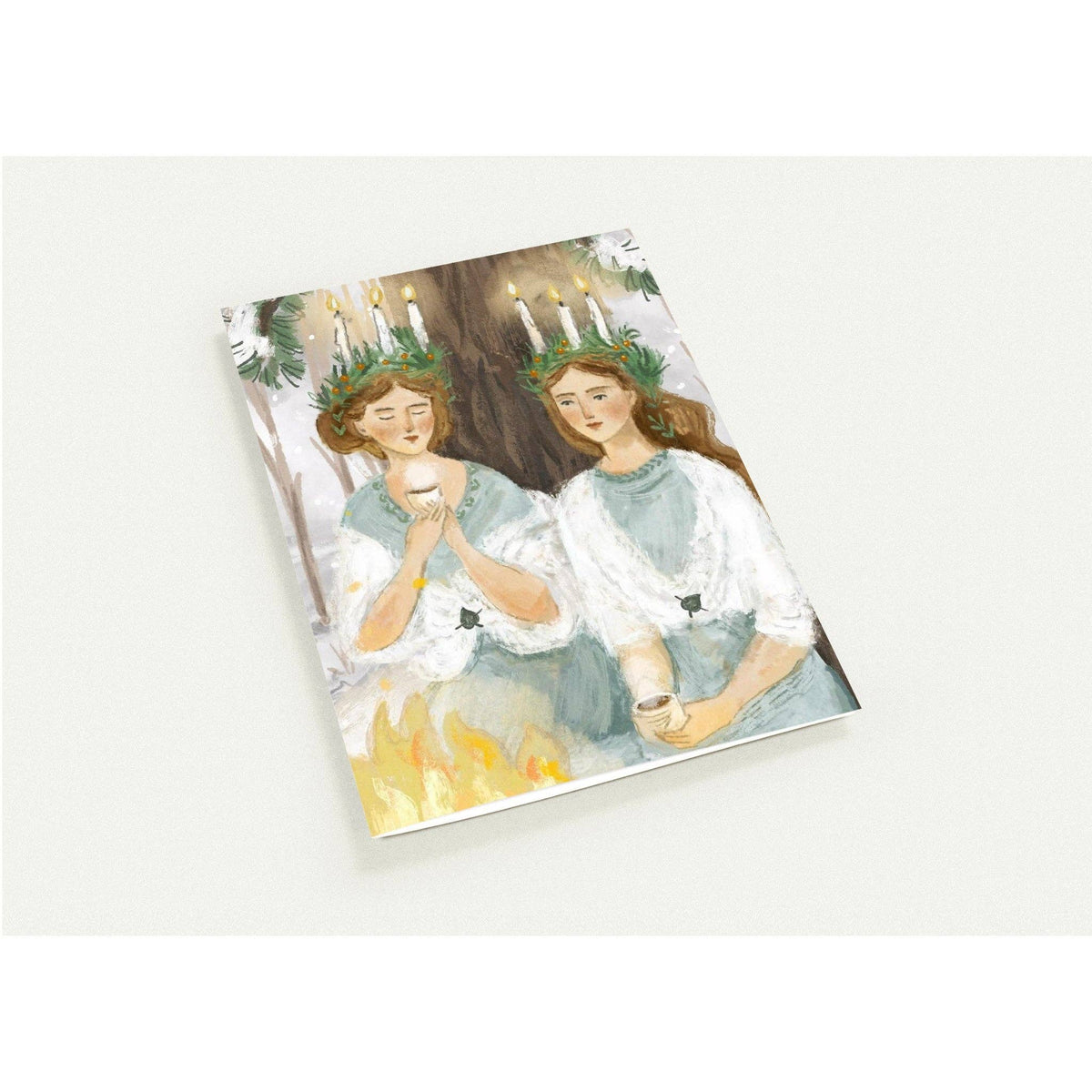 Winter Bonfire Greeting Card