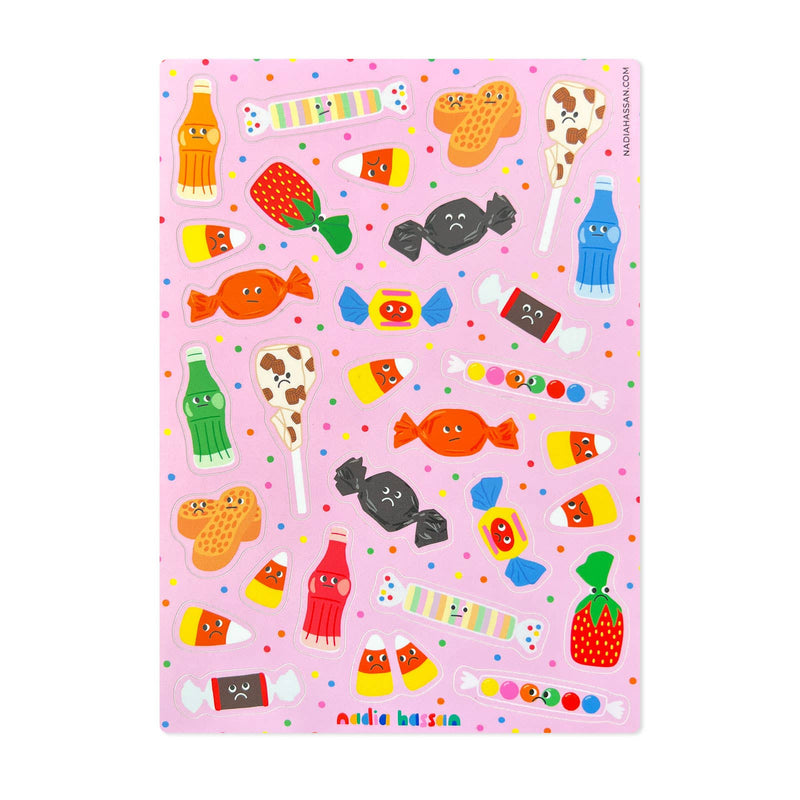 Sad Candy 5x7 Sticker Sheet-zoom-