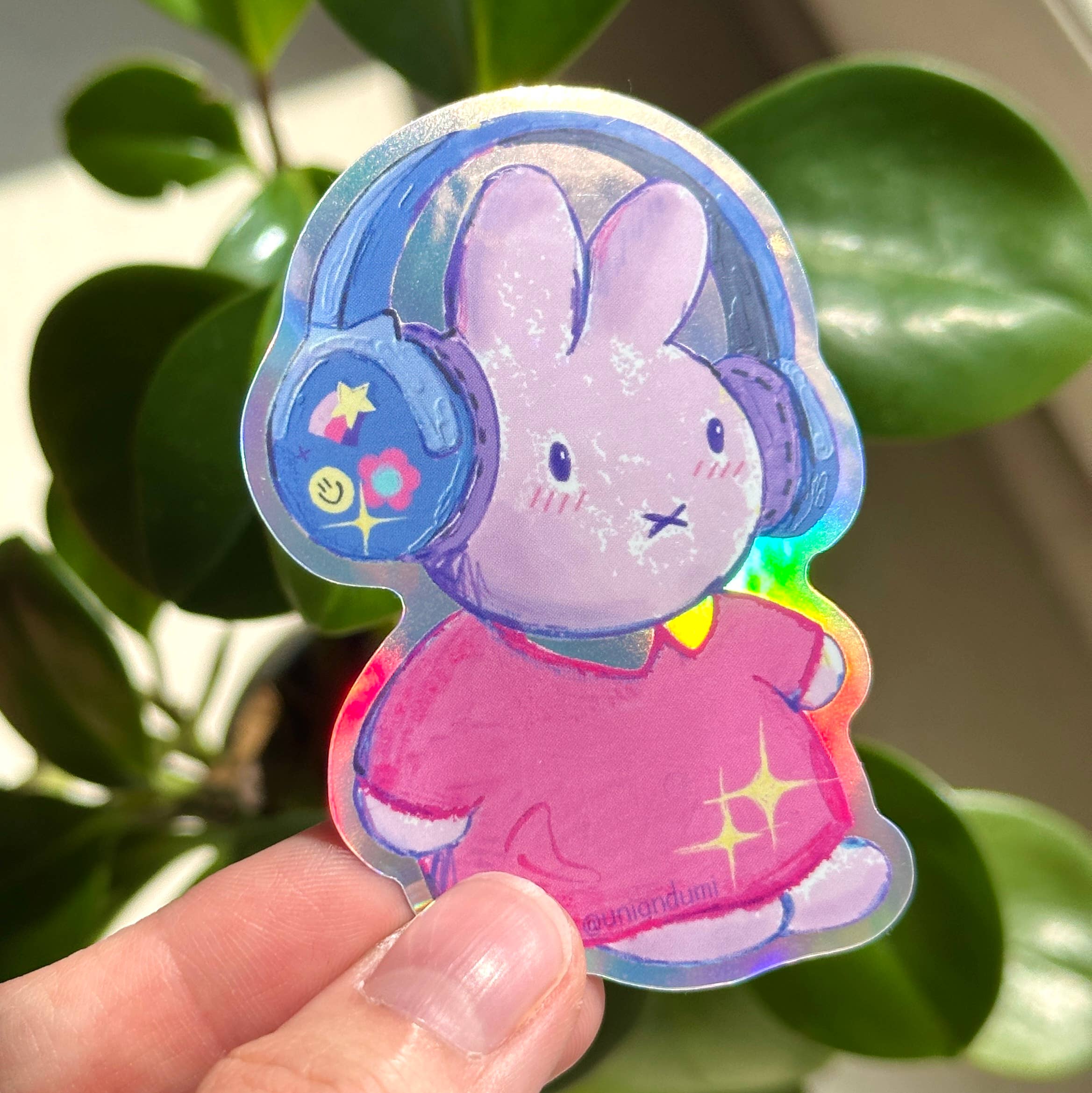 Bunny Headphones Sticker-zoom-3