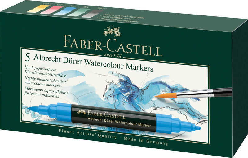 Albrecht Dürer Watercolor Markers, 5 Basic Colors-zoom-