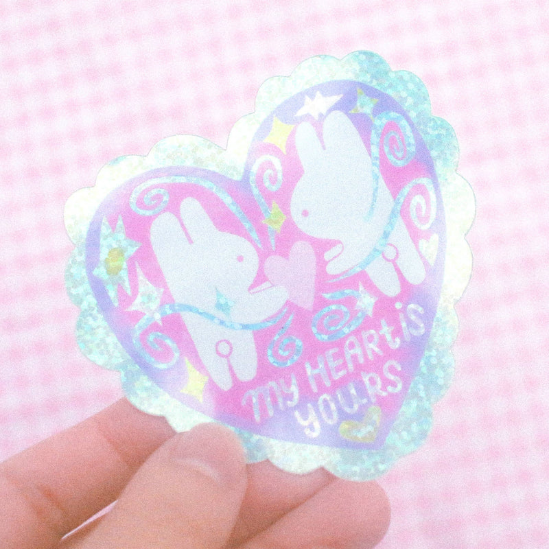 'My Heart is Yours' Glitter Vinyl Sticker-zoom-