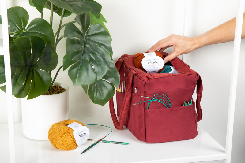 Soolla Studio Artist Bag, Sangria, Knitting Crochet Yarn Bag-zoom-