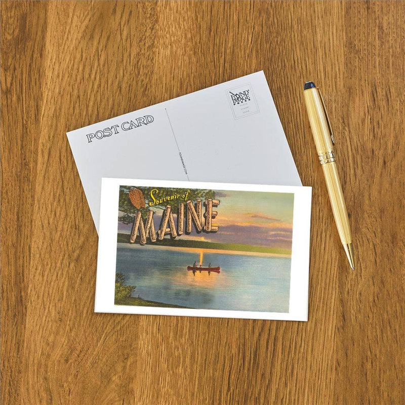 Souvenir of Maine Canoe Postcard-zoom-