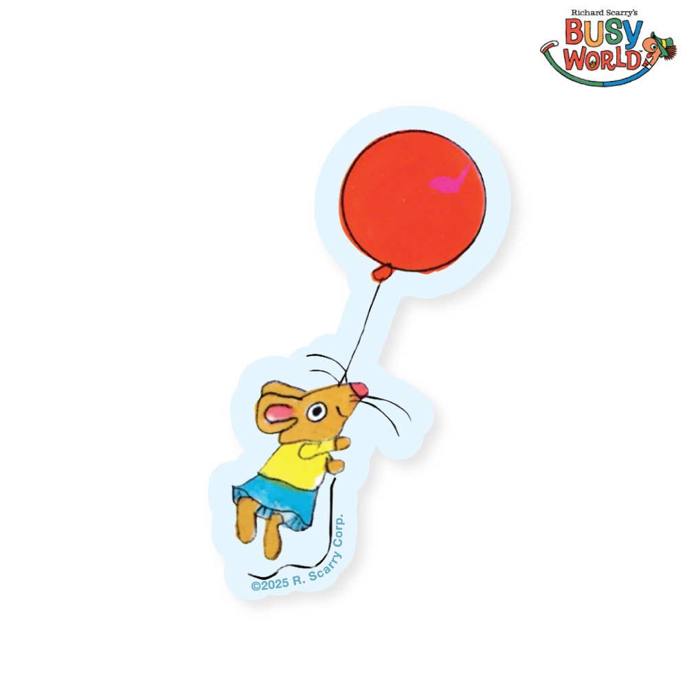 3P4 x Richard Scarry® - Mouse Balloon Sticker-1