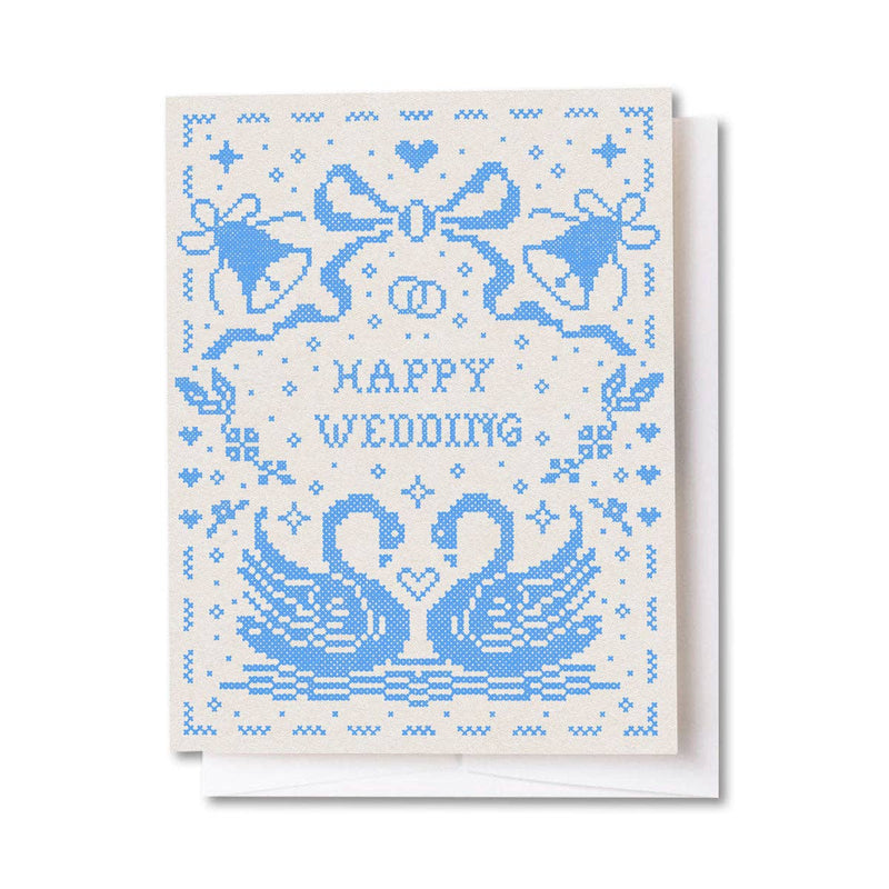 Happy Wedding Cross-Stitch Card-zoom-