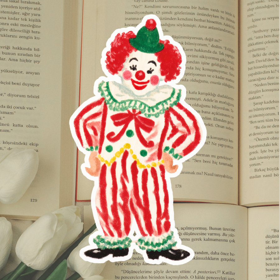 Whimsical Circus Clown Sticker-zoom-1