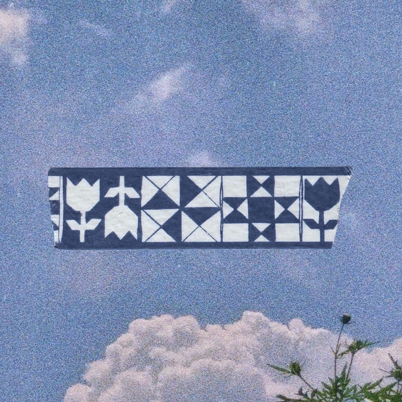 Dark Blue Quilt Washi Tape-zoom-